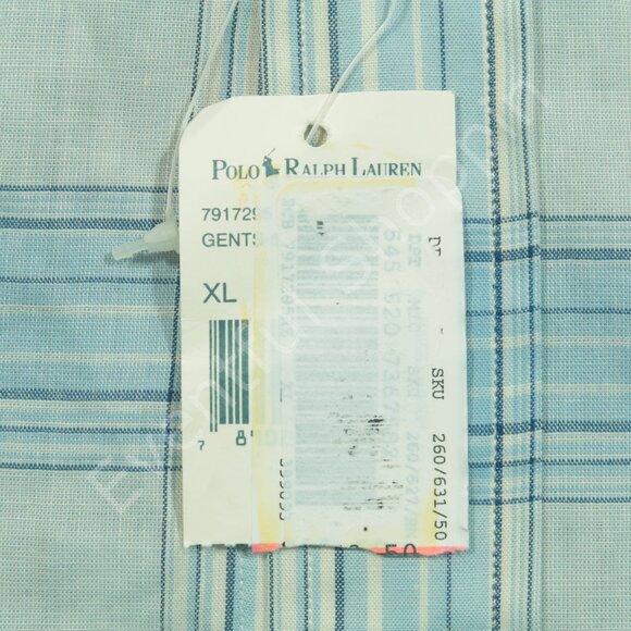 Vintage Polo Ralph Lauren Shirt Mens XL Blue Plaid Blaire Short Sleeve New - Picture 6 of 7